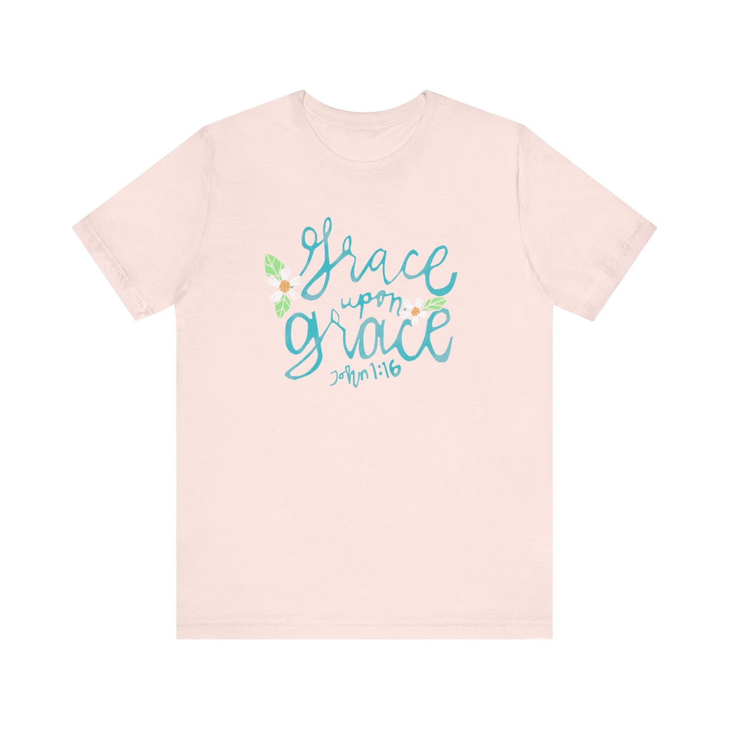 Unisex Style Jersey Short Sleeve Womens T Shirt Grace Upon Grace John 1 Design