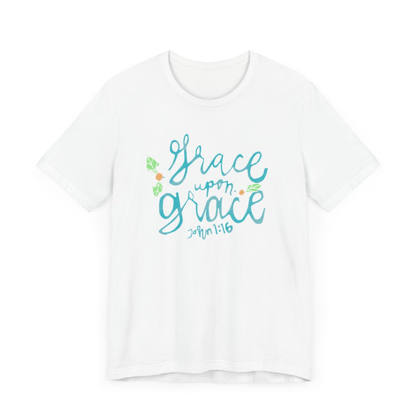 Unisex Style Jersey Short Sleeve Womens T Shirt Grace Upon Grace John 1 Design