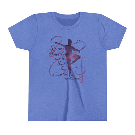 Youth Short Sleeve Tee Starry Ballet Ribbon Dancer Design