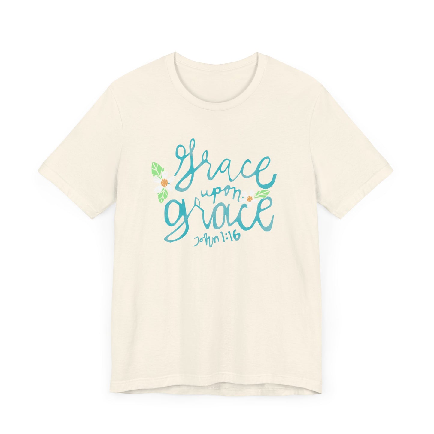 Unisex Style Jersey Short Sleeve Womens T Shirt Grace Upon Grace John 1 Design