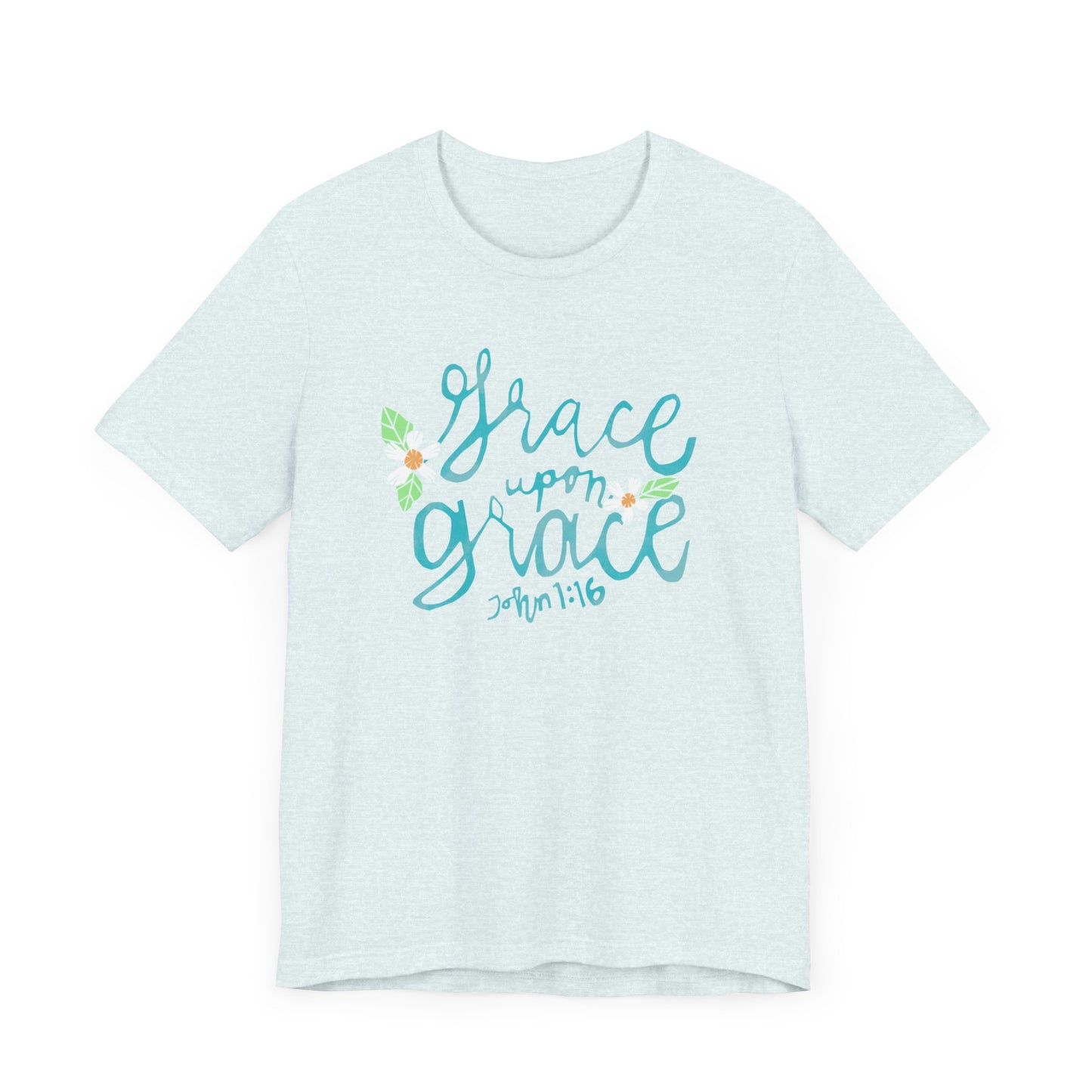 Unisex Style Jersey Short Sleeve Womens T Shirt Grace Upon Grace John 1 Design