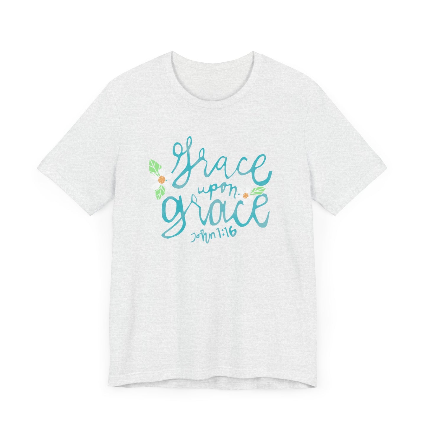 Unisex Style Jersey Short Sleeve Womens T Shirt Grace Upon Grace John 1 Design