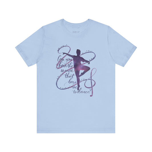 Womens Short Sleeve T Shirt Starry Ballet Ribbon Dancer Design