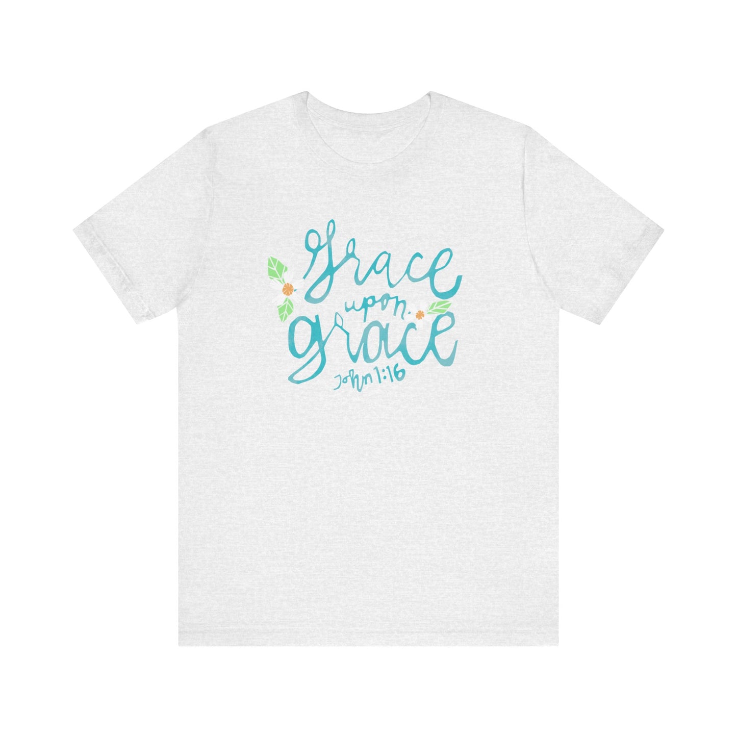 Unisex Style Jersey Short Sleeve Womens T Shirt Grace Upon Grace John 1 Design