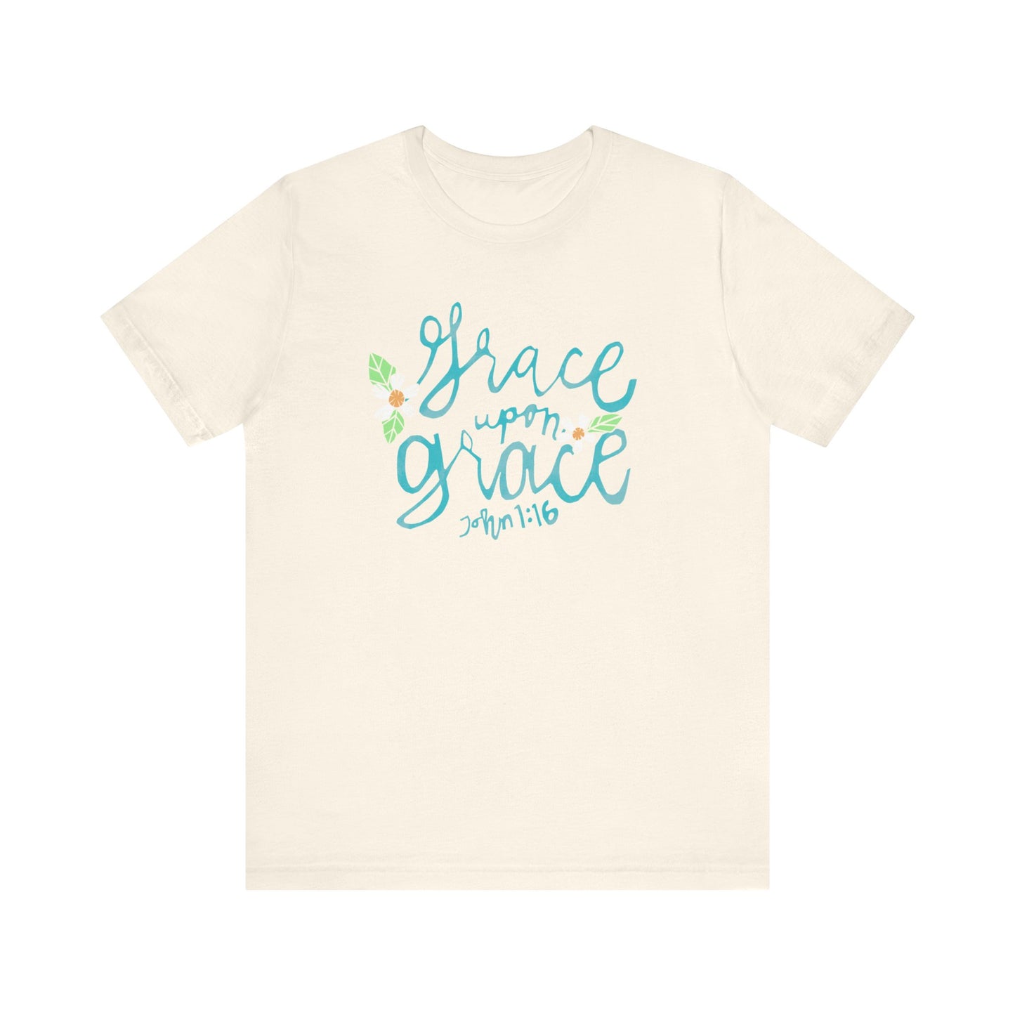 Unisex Style Jersey Short Sleeve Womens T Shirt Grace Upon Grace John 1 Design