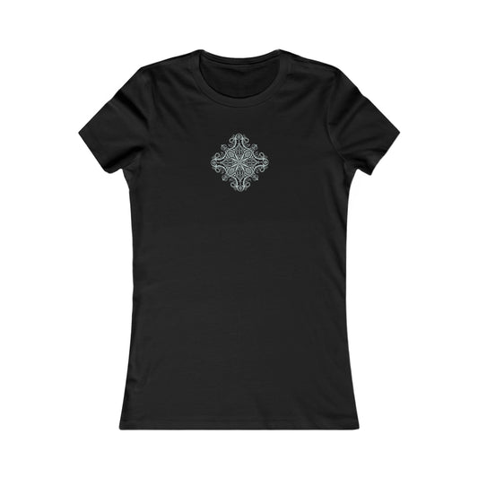 Women's Fitted Short Sleeve T-Shirt Diamond Filigree Design