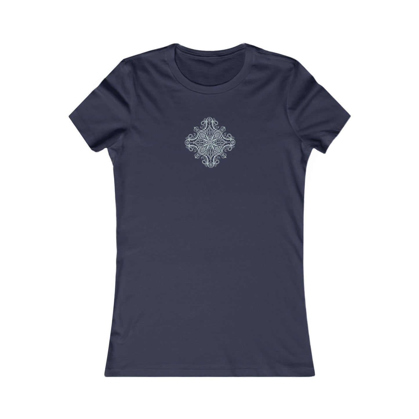 Women's Fitted Short Sleeve T-Shirt Diamond Filigree Design