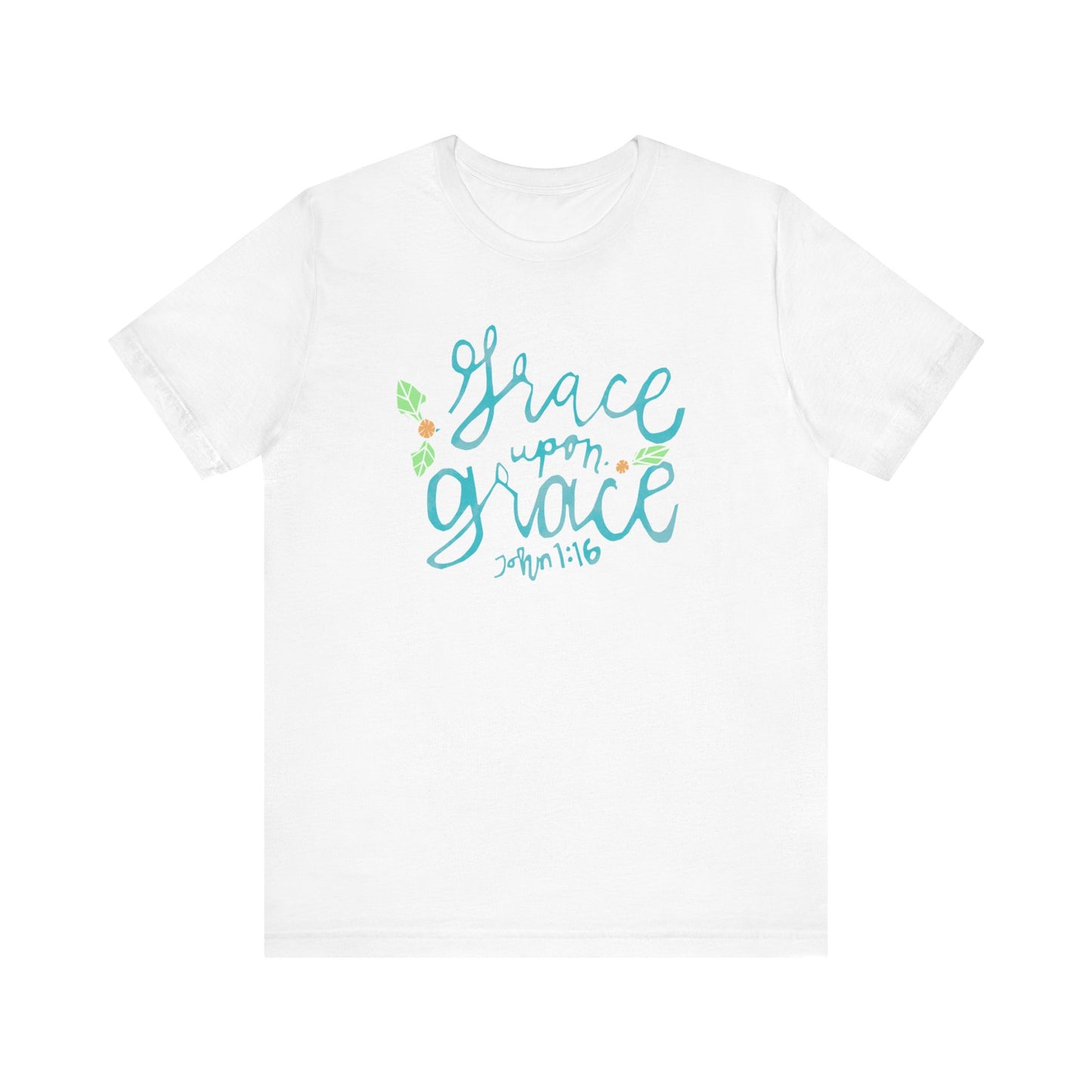 Unisex Style Jersey Short Sleeve Womens T Shirt Grace Upon Grace John 1 Design