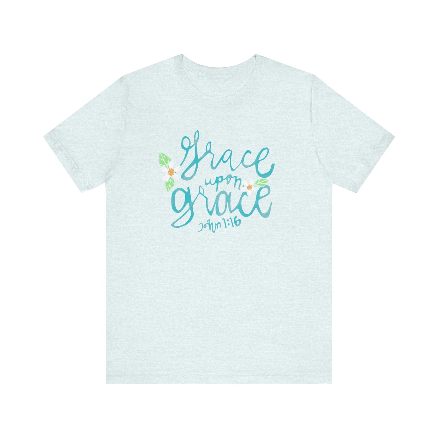 Unisex Style Jersey Short Sleeve Womens T Shirt Grace Upon Grace John 1 Design