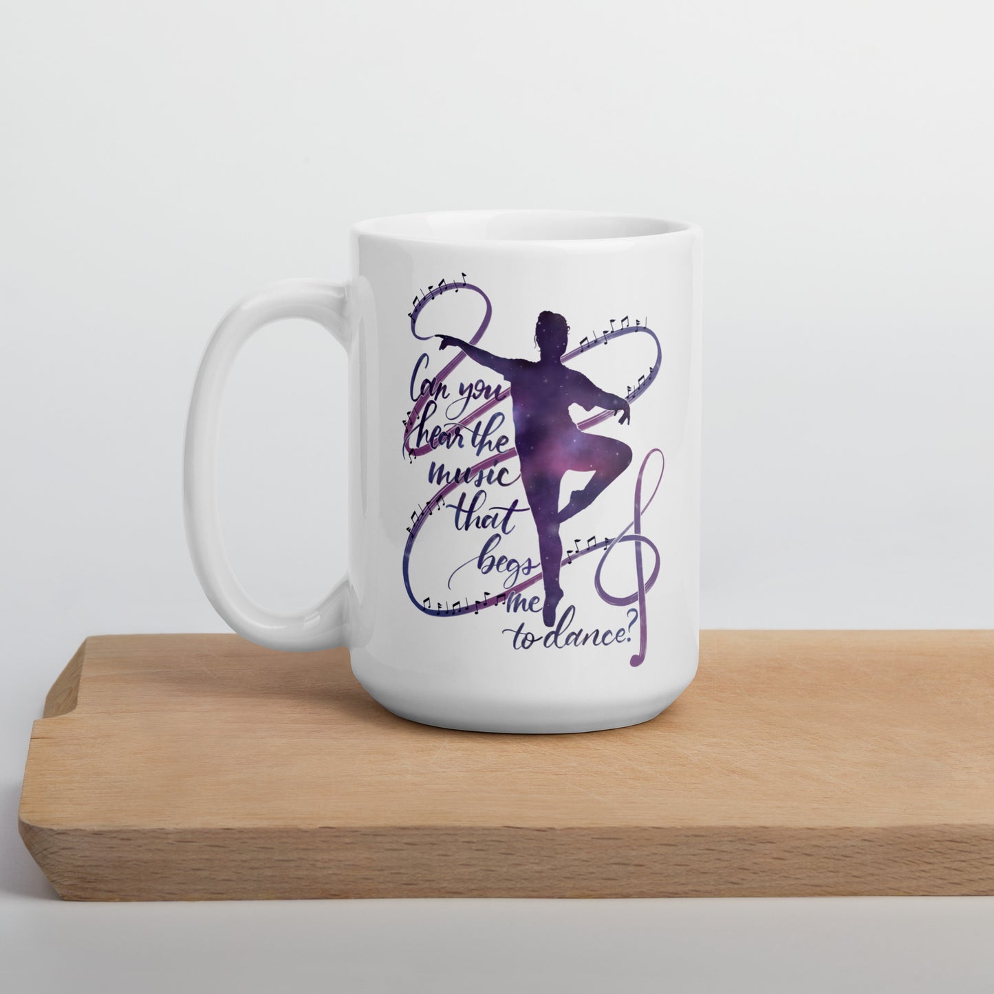 Starry Ballet Ribbon Dancer White Ceramic Mug (15oz)